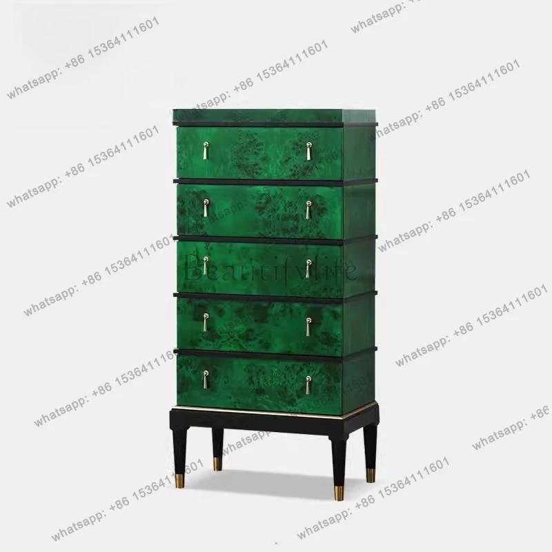 

American light luxury neoclassical bedroom living room solid wood drawer cabinet