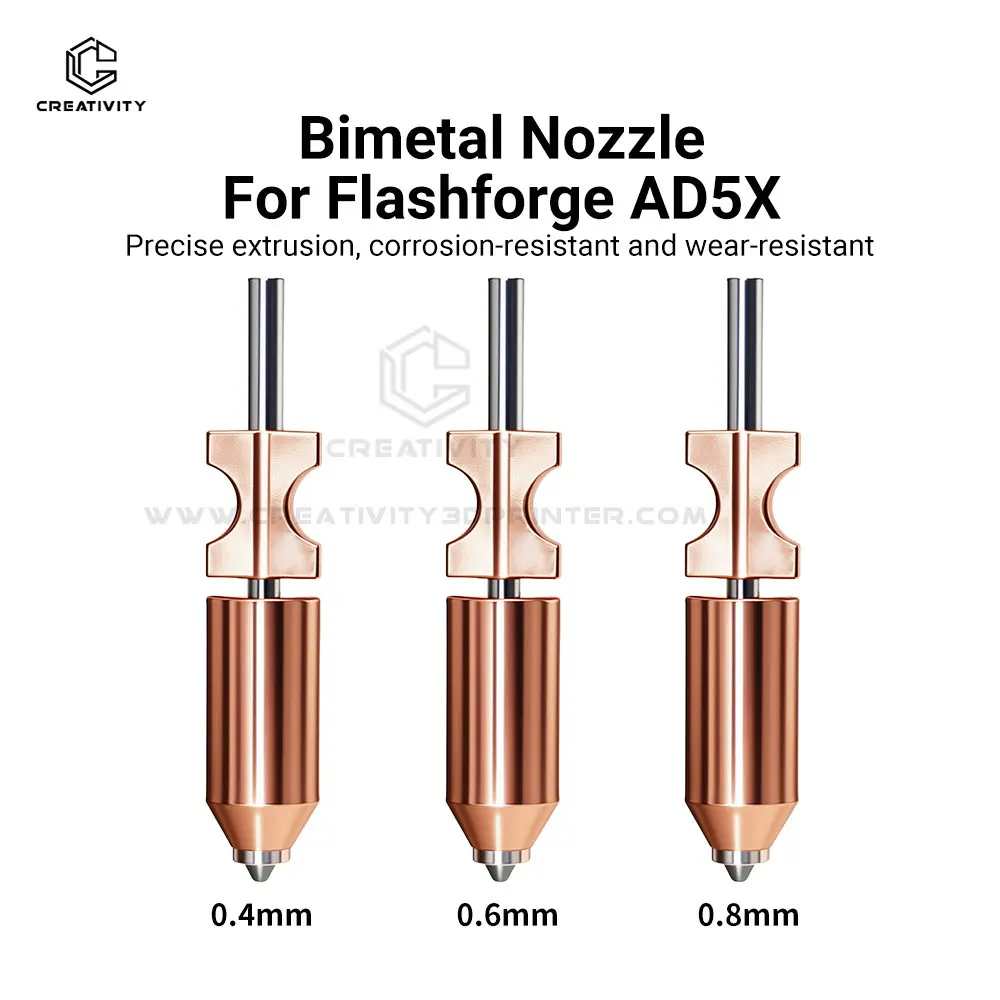 

New Upgarde Bimetallic Hardened Steel Nozzle For Flashforge AD5X Hotend Extruder Quick Release Heater Block Ad5x Accessories