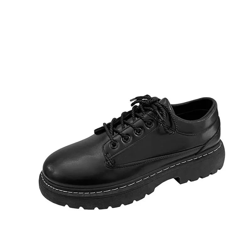 Zapatos de cuero para hombre, zapatillas bajas de estilo Hong Kong, informales para Jóvenes, Martin, Primavera