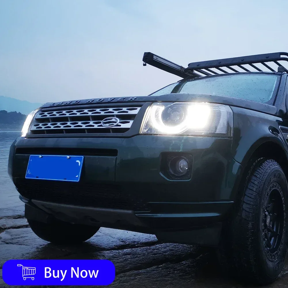 

Передние лампы автомобиля для Land Rover Freelander 2 2007-2012, светодиодные фары в сборе, обновленный проектор, аксессуары с двумя линзами
