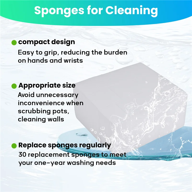 -PQWN 30X Magic Cleaning Sponge Eraser Melamine Cleaner Multifunction White