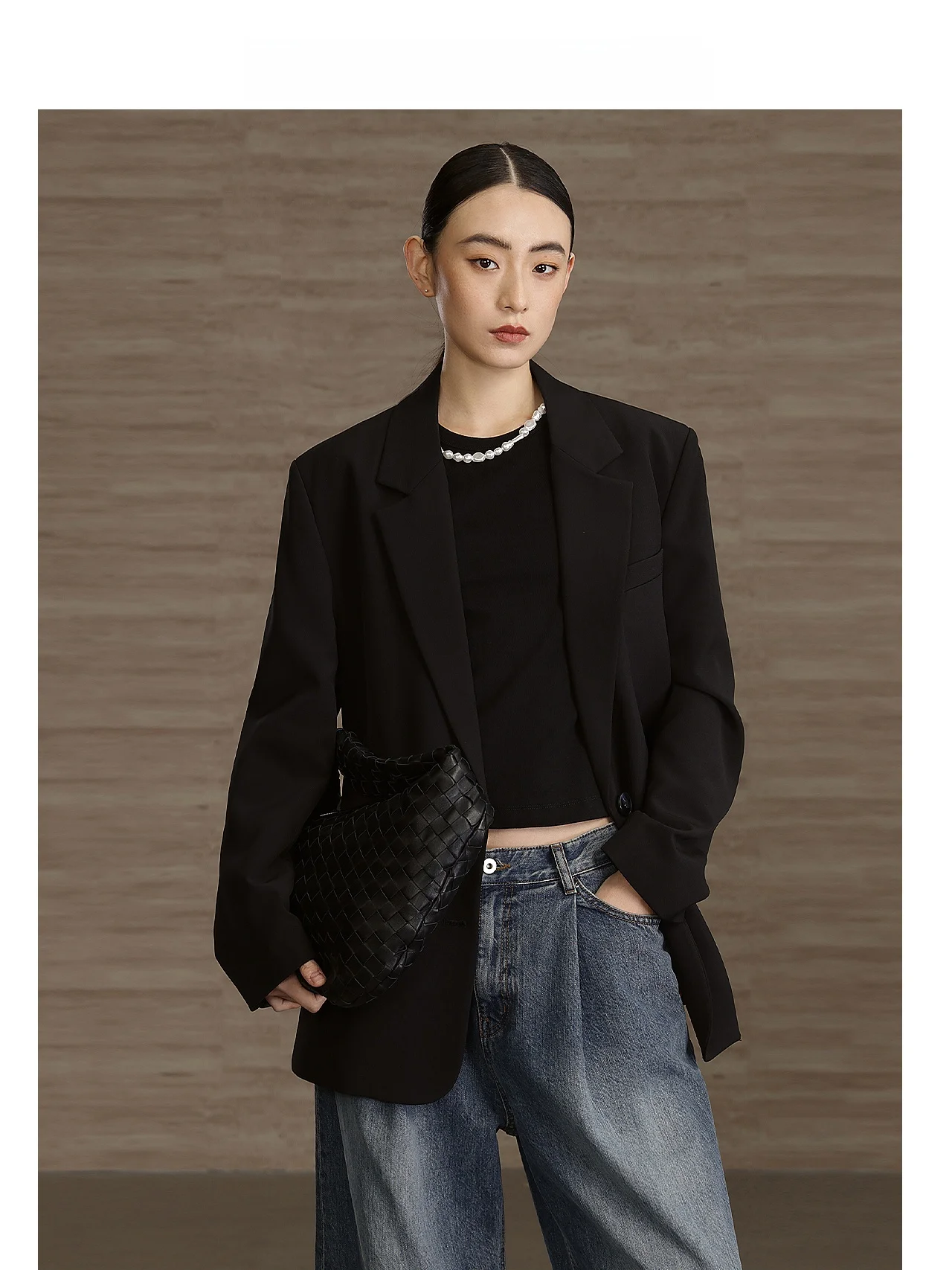 Black Suit Jacket Women's Casual Commute Outerwear Coat Annibycn Spring Design Sensation Small Audience Atmosphere