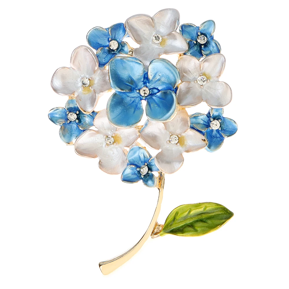 CINDY XIANG Enamel Hydrangea Flower Brooches For Women New Fashion Plant Pin Spring Design Jewelry 2 Colors