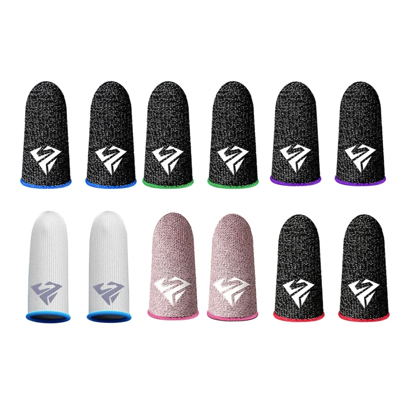 R91A 2 peças luvas dedo respiráveis ​​para jogos luvas jogo anti-suor polegar dedo capa para ponta do dedo para jogos