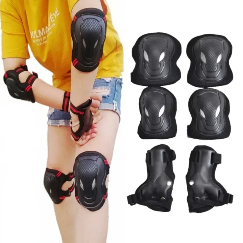 6Pcs/Set Elbow Knee Pads Skating Protector Skateboard Bicycle Sports Protective Gear Riding Roller Wrist Guard Kids Adults BMX