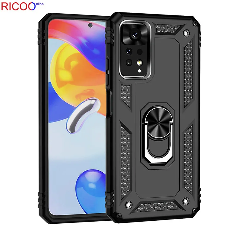 Armor 360° rotating stent protective cover for xiaomi Redmi 13 12 11 Pro Ultra 10C 12 11 10 Lite Note 9 10 11 12 phone case