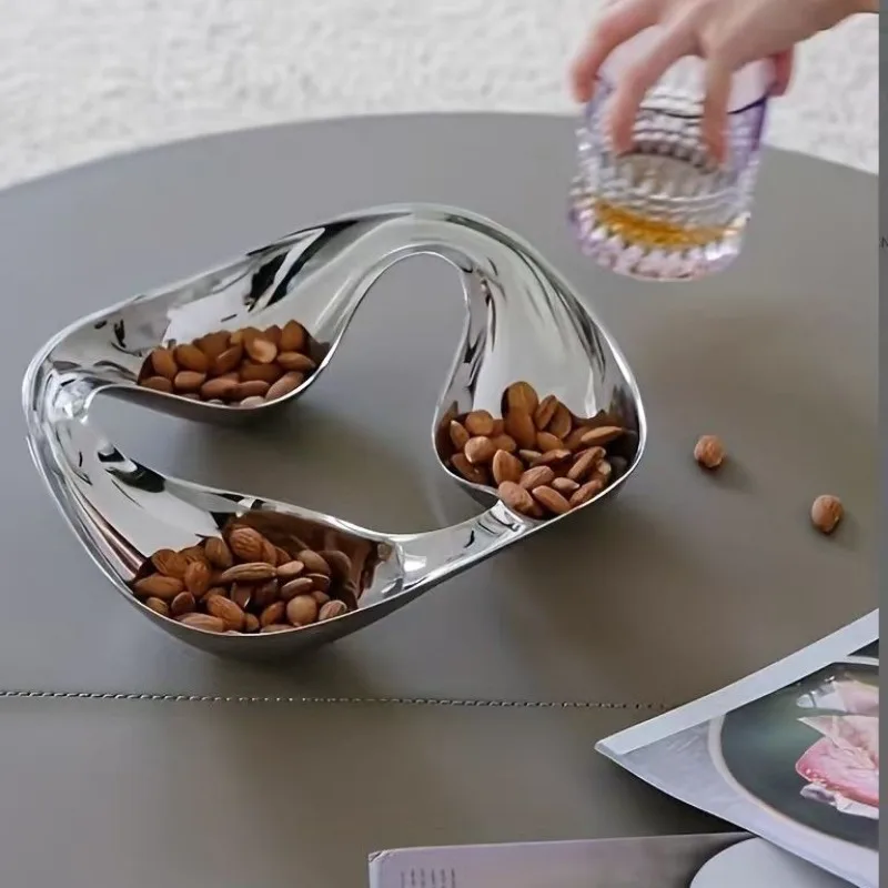 1PCS Stainless Steel Plate Snack Bowl Candy Plate Dessert Plate Appetizer Seasoning Home Decoration Gift
