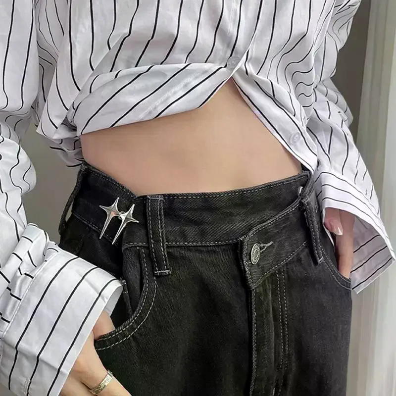 

Temperament Four Pointed Star Waist Tightening Tool Adjustable Waist Buckle Fashionable Jeans Fixed Waist Buckle