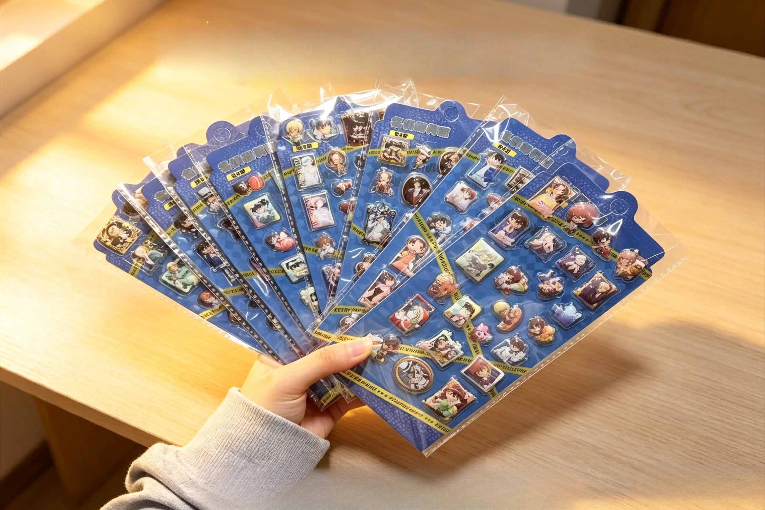 

New hot Detective Conan Crystal Diamond Sticker 3D Relief Fun Anime Solid Peripheral Stickers Creative Handbook