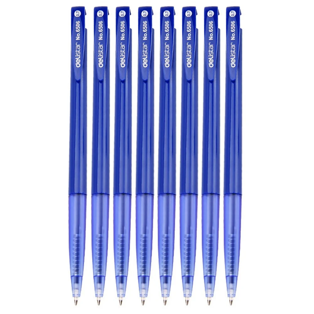 3pcs Black Red Blue Color Deli Ballpoint Pen Office School Supply Click Ballpen Write Tool Student Stationery Gift