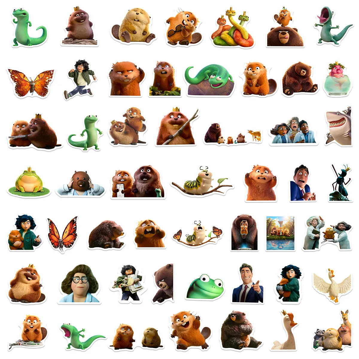 50/100 Pcs HD Cute Colorful Beaver Stickers No Repeat Waterproof for Phone Case Suitcase Notebook Helmet Cup Decals