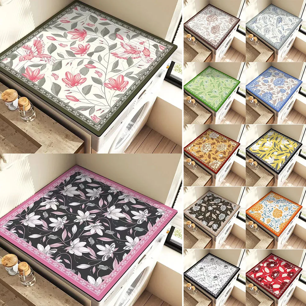 

1PC Light Luxury Countryside Style Diatomaceous Washing Machine Mat,,Non-Slip Washer/Dryer/refrigerator Top Protector Pad 방수커버