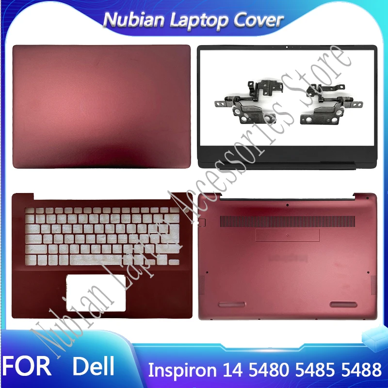 

For DELL Inspiron 14 5480 5485 5488 Red Laptop LCD Back Cover/Front Bezel/Hinges/Palmrest/Bottom Case Laptops Computer Case