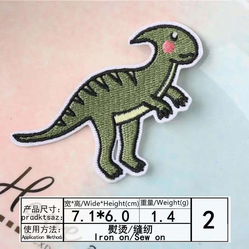 5pcs Jurassic Tyrannosaurus Rex Embroidery Punk Dinosaur Patches For Cute Kids Clothing Anime Iron Patches Thermoadhesive Badge