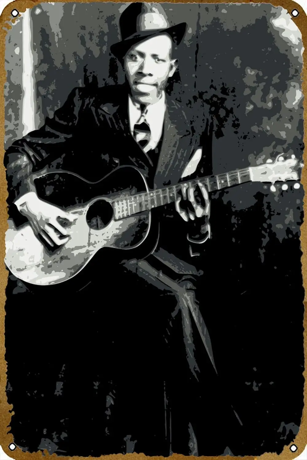 Robert Johnson Poster Tin Sign Wall Art Sign Vintage Wall Decorations Metal Signs 8x12 Inch