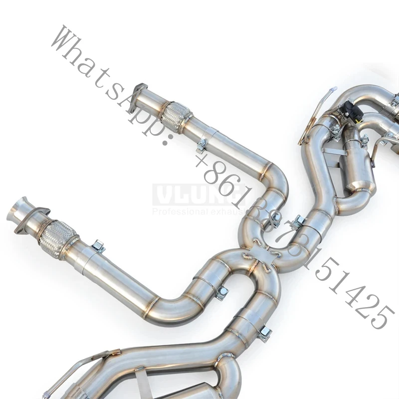 Suitable C8 6.2 Stingray 2019-2026 Stainless Steel Electronic with Rear Exhaust Four-way Grilled Bl