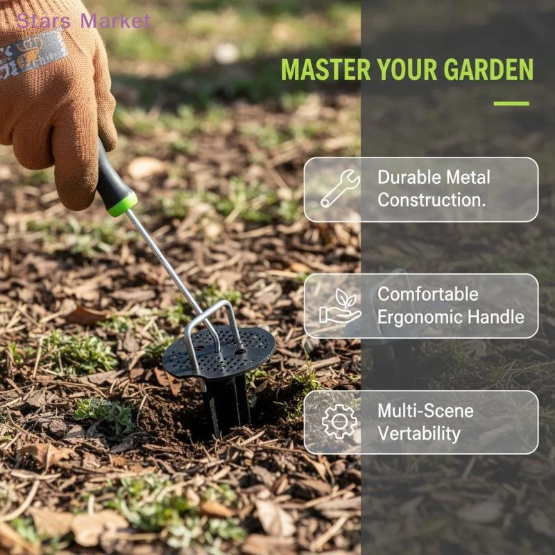 New 1pc Heavy-Duty U-Shaped Metal Hook, Lawn Loosening Tool, Perfect For Weeding And Soil Removal, Sturdy Construction