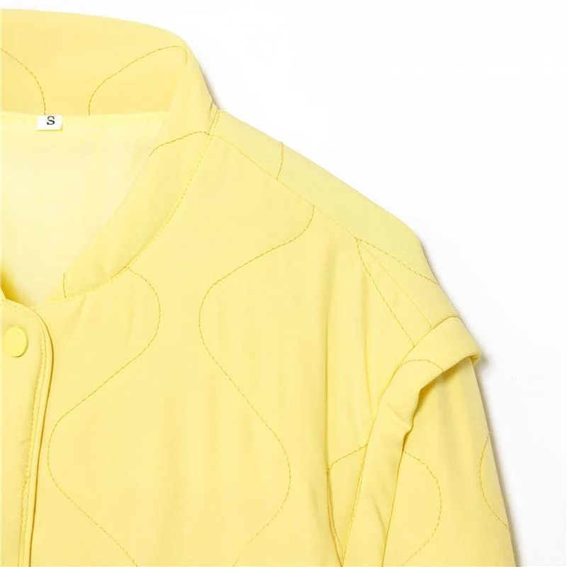 Dames Winter Katoen Jaet rond Ne Long Sve Patchwork Diamond id Jas Fem Bovenkleding K526089F Faionable Casual