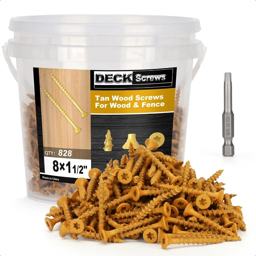 

Deck Screws 8 x 11 2 T25 Star Torx Drive Flat Head Wood Screws Tan 5lb