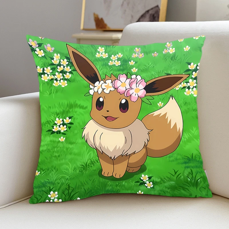 Pillow Cover E-Eevee room bedroomo office coffee shop car Dakimakura Throw Pillows iving room Pillowcase Cute Home Decor style