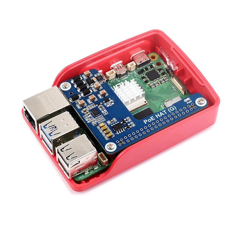 For Raspberry Pi 5 Poe HAT+Case 802.3Af/At Poe HAT (G) For Raspberry Pi 5 POE Ethernet Power Supply Expansion Board