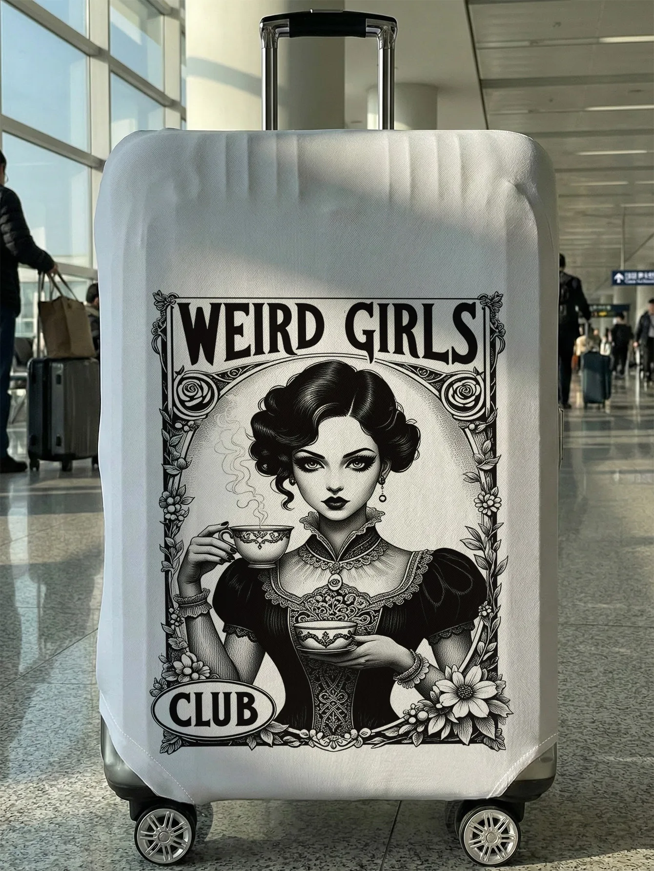 

Чехол для багажа WEIRD GIRLS CLUB с винтажным принтом, подходит для чемоданов 18-32 дюймов, чехол для ручки чемодана, дорожные аксессуары