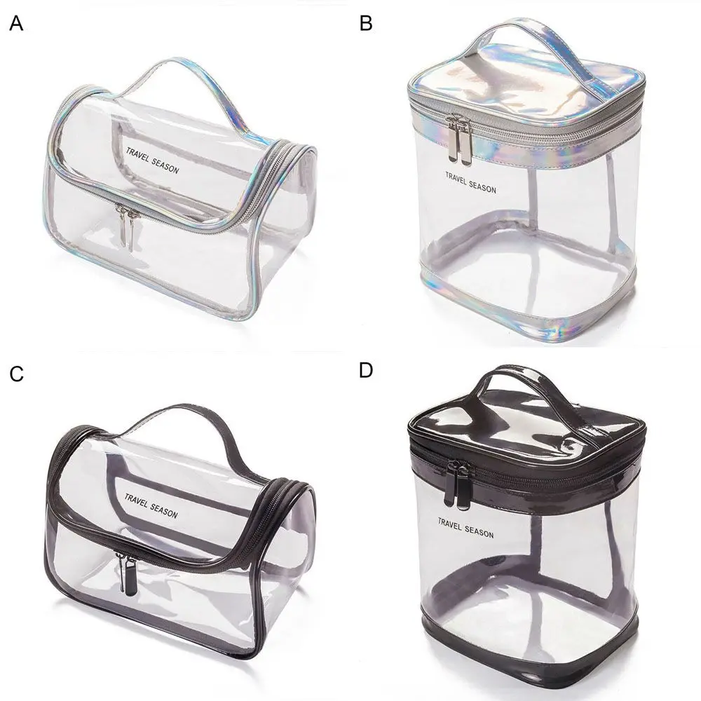 Colorful Transparent Portable Cosmetic Bag Portable Waterproof Large-capacity Travel Cosmetic Wash Storage Bag