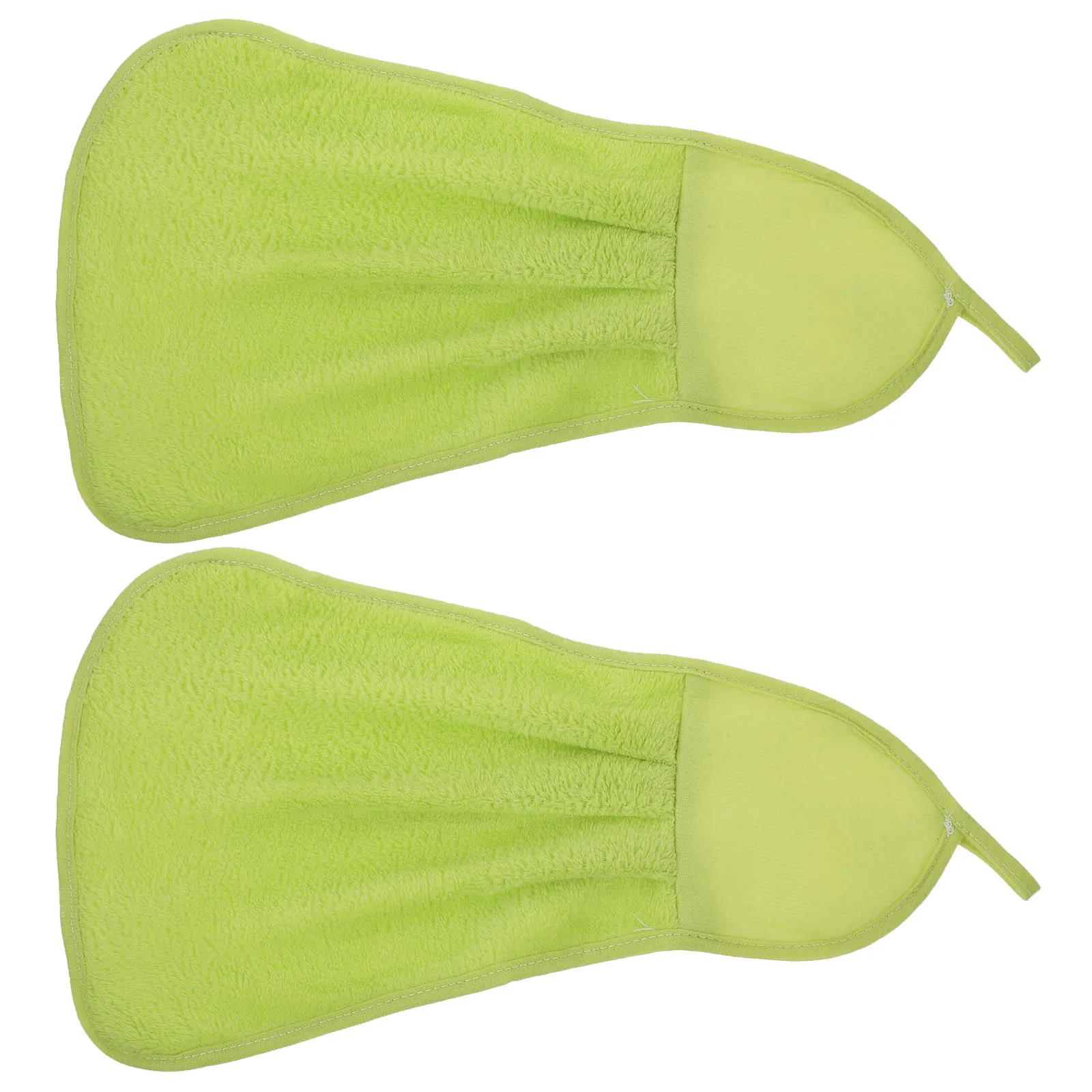 

2 Pcs Quick-drying Water Absorption Towel Small Kitchen Hanging Bamboo Fiber Child Green Soft Bath Towel Set Homeware