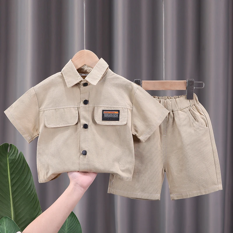Kinderen Jongens Shirt Shorts 2 stks/sets Nieuwe Zomer Babykleertjes Pak Baby Outfits Peuter Casual Katoenen Kostuum Kids Trainingspakken