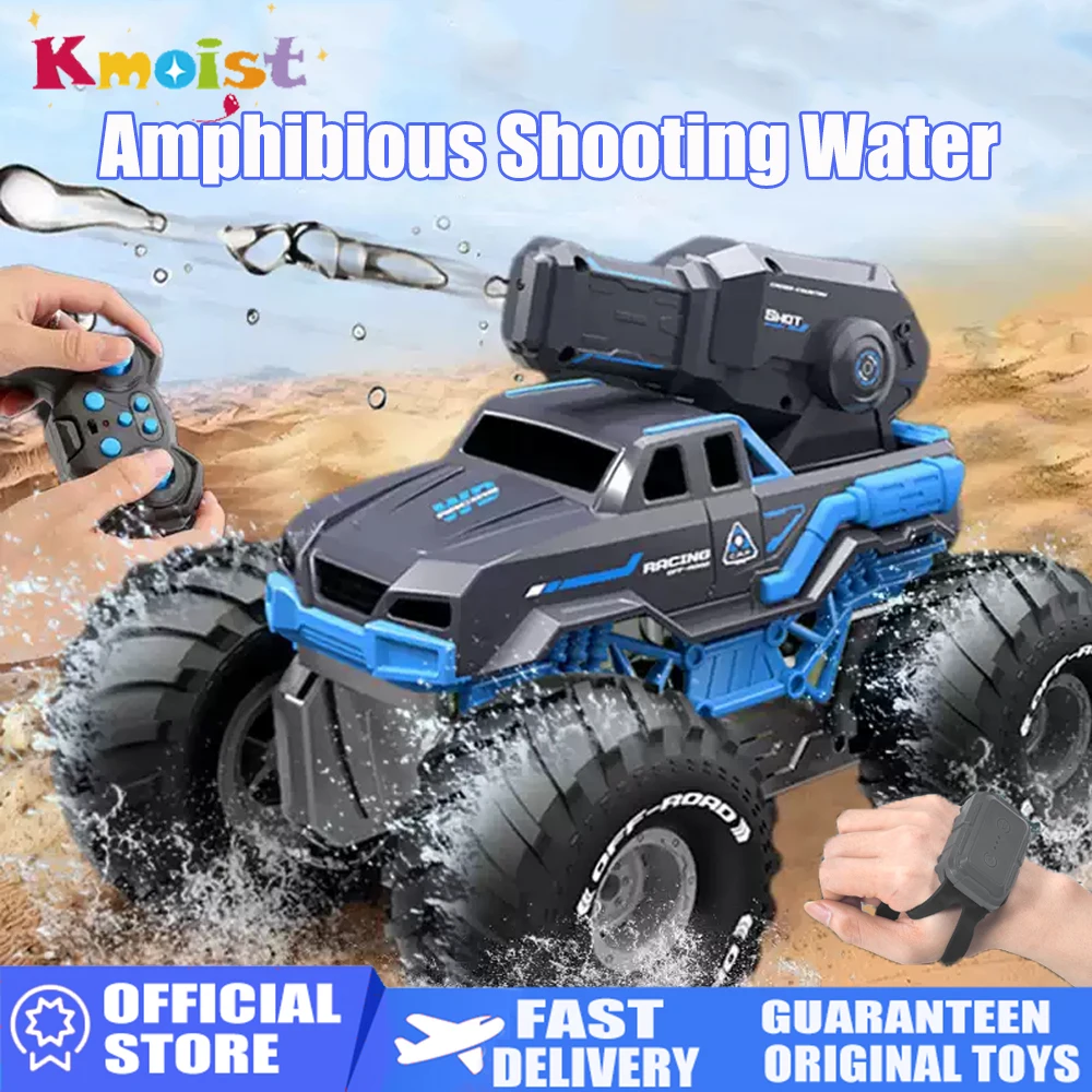 2.4G Self-absorbing High-pressure Water Gun Remote Control Car Amphibious Off-road Vehicle Climbing Stunt Car Water Toys