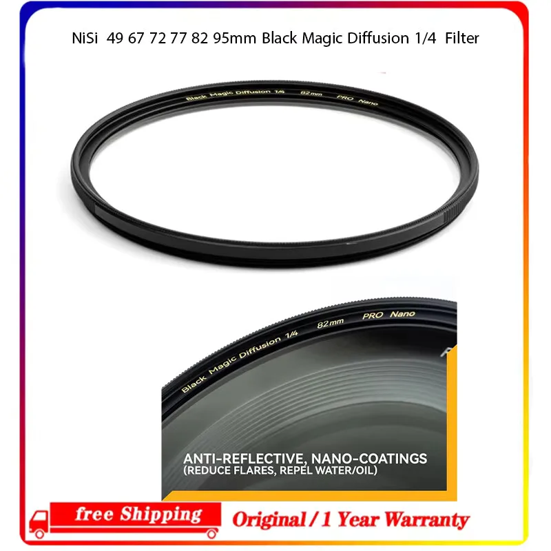 NiSi  49 67 72 77 82 95mm Black Magic Diffusion 1/4  Filter Hazy Softening Mirror Hollywood Movie Beauty Creative Portrait Dream
