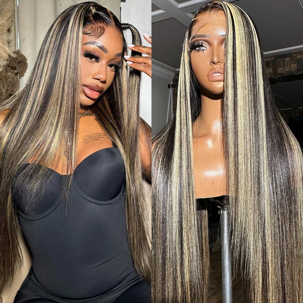 250 الكثافة 13x6 HD الدانتيل الباروكة الأمامية 1B/27 تسليط الضوء على العظام مستقيم البرازيلي الملونة خصلات الشعر المستعار الإنسان على التخليص بيع للمرأة #2