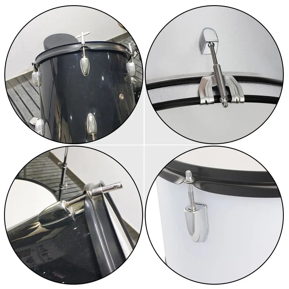 

8 Sets Snare Drum Lug Lugs Accessories and Parts Replacement Double-end Connector Silver
