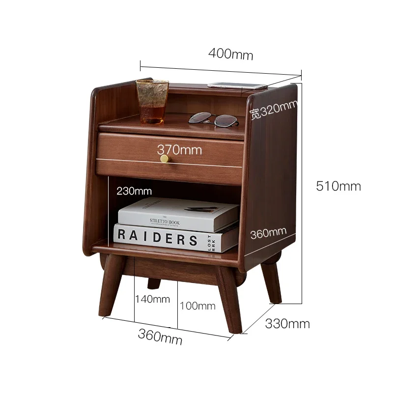 

Modern Solid Wood Bedside Table Minimalist Storage Cabinet Nordic Bedroom Drawer Nightstand Free Installation Home Furniture