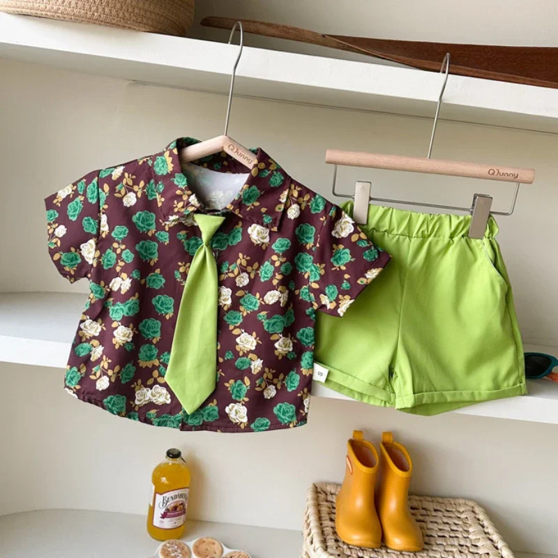 

New Summer Baby Boys Clothes Set Children Shirt Shorts 2Pcs/Sets Toddler Clothing Infant Fashion Casual Costume Kids Tracksuits