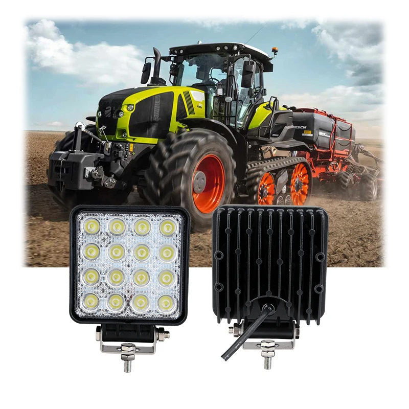ECE E9 Trator Off-Road Duas Pesadas Led Luz de Trabalho 48W Flood/Spot Feixe 4.3 Polegadas Quadrado Led Lâmpada de Trabalho