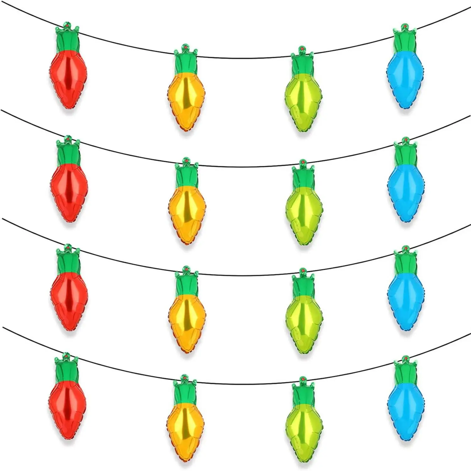 17 inch 18pcs Christmas themed color light bulbs, aluminum film balloons, Christmas party decorations