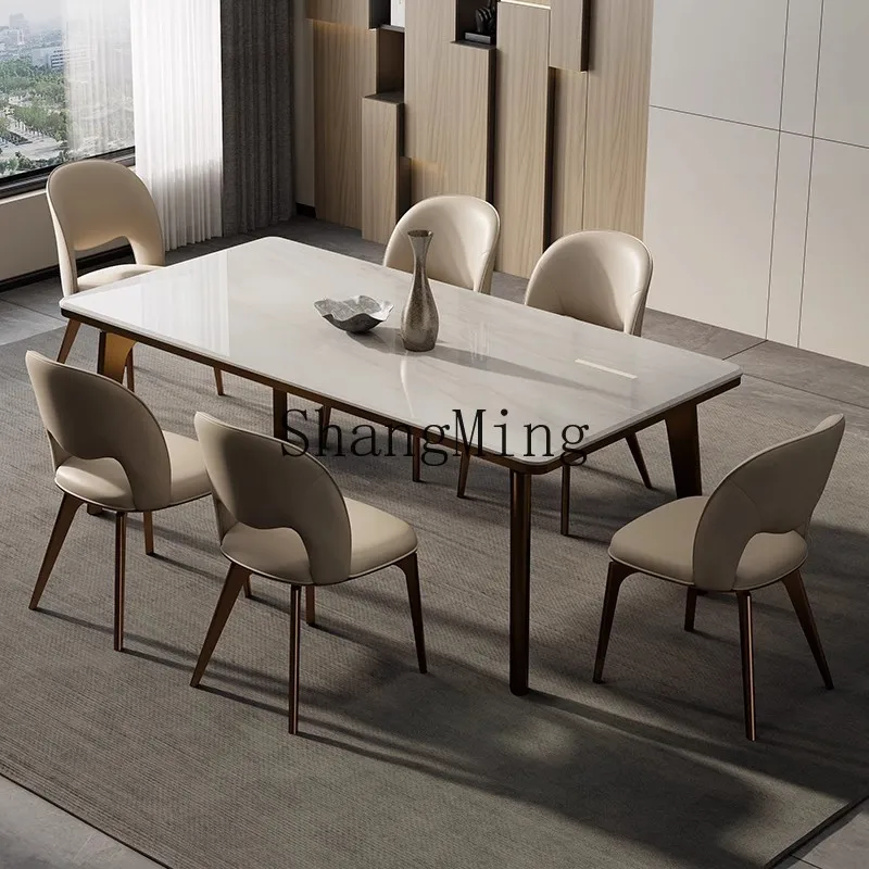 

FG light luxury Kali ice jade luxury stone dining table restaurant furniture rectangular luxury stone high-end natural marble