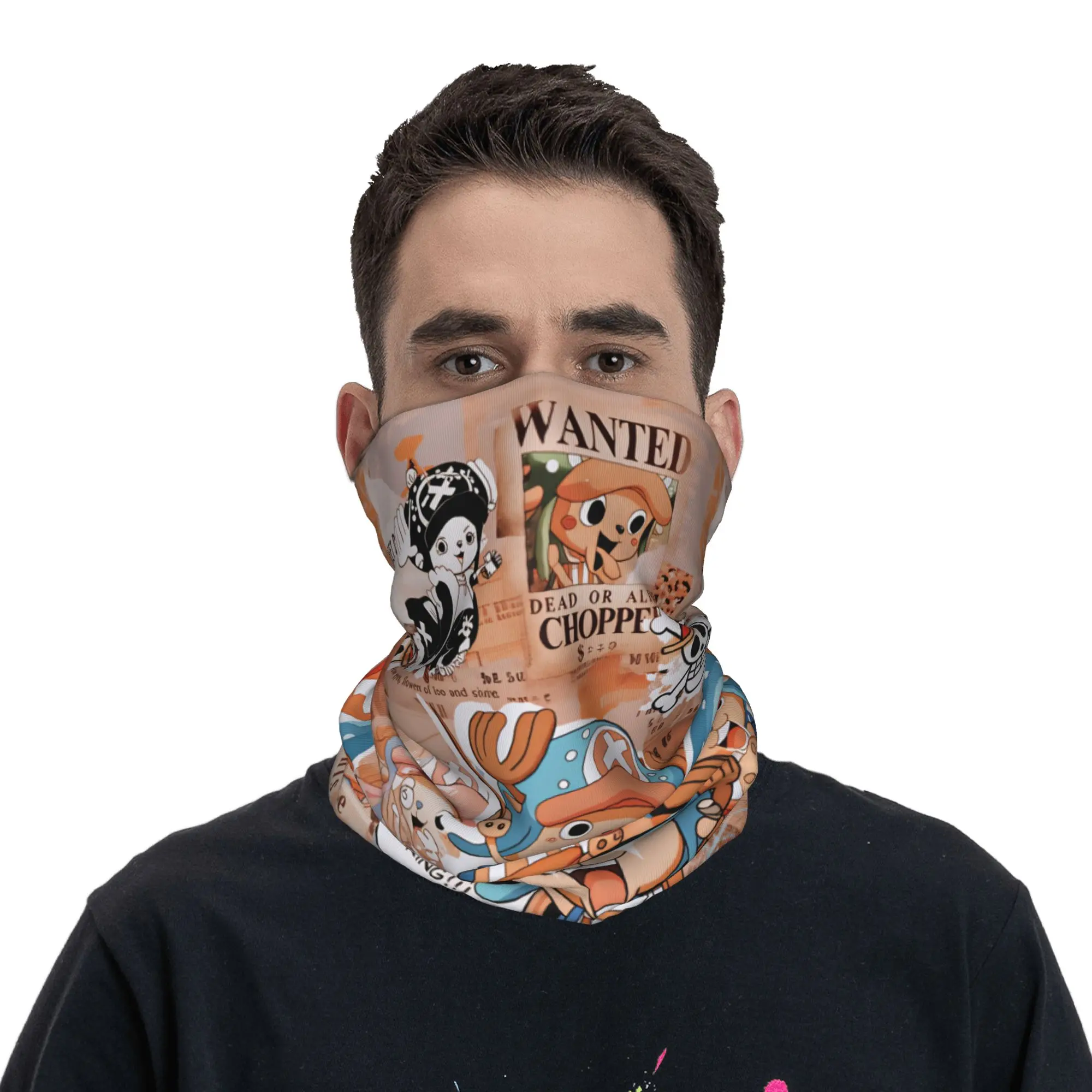 One P-Pieces Tonys Choppers Bandana Neck Gaiter Windproof Face Scarf Cover Cartoon Deer Adventure Comic Headwear Tube Balaclava