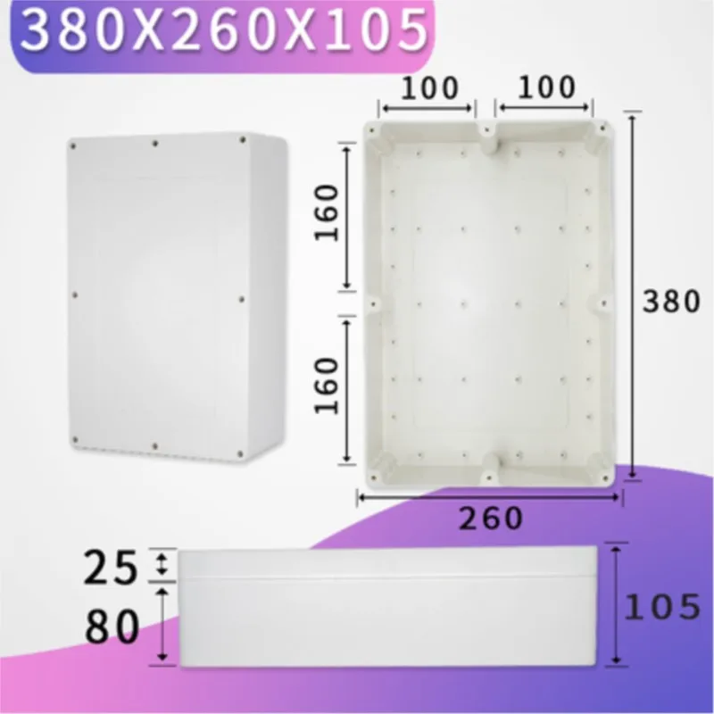 1Pc 380x260x105mm ABS Plastic Waterproof Outdoor Terminal Power Button Box