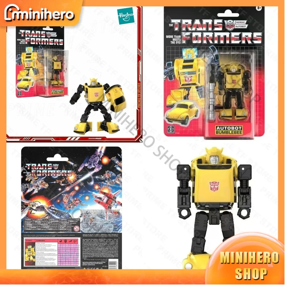 

Самая продаваемая оригинальная фигурка Hasbro Transformers G1 Retro Hang Card Deluxe Edition D Class Bumblebee, аниме-фигурка, игрушка