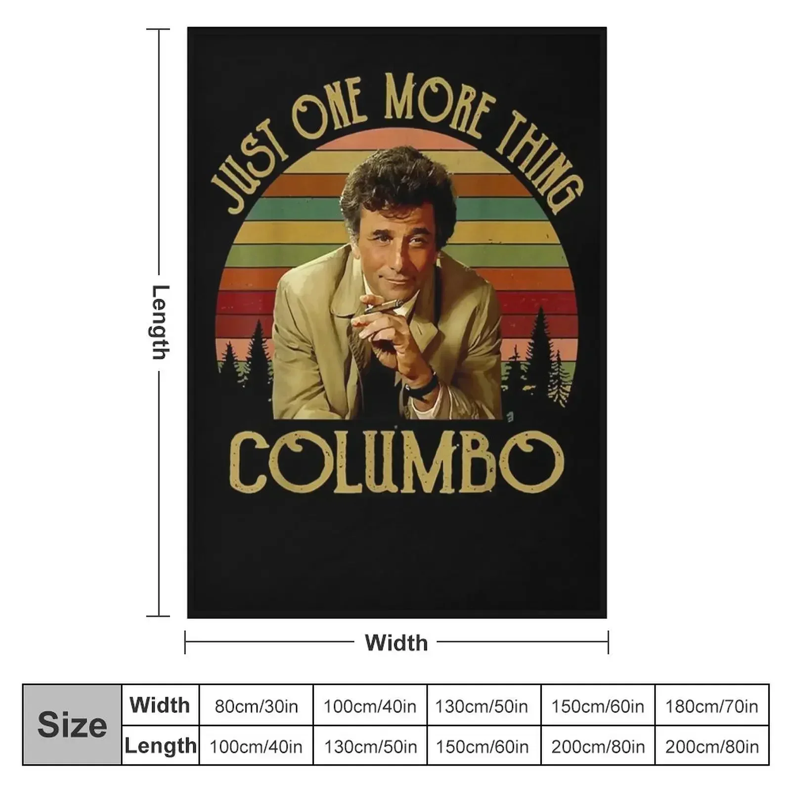 Men Women Just One More Thing-Columbo Columbo Inspired Movie Throw Blanket Baby Personalized Gift Giant Sofa Blankets