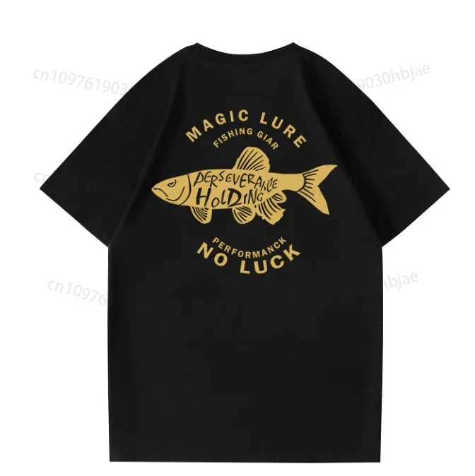 

New High-quality Men's Fishing Printing T-shirt Summer Sun Protection Daily Round Neck Short Sleeve Men's and Women's Same Style