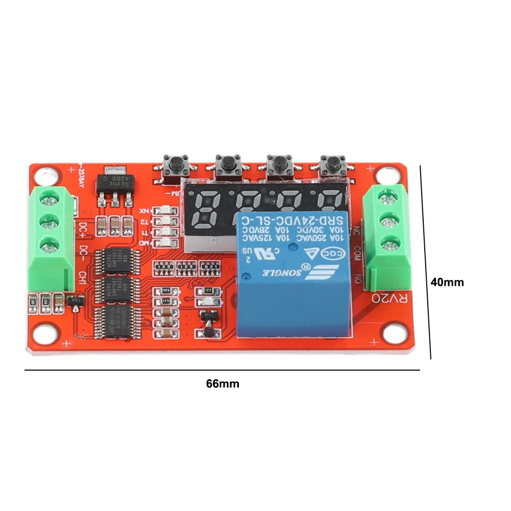 FRM01 Relaisplatine, Multifunktions-LED-Digitalzeitverzögerungsrelaismodul, DC 5 V, 12 V, 24 V, 1 Kanal, Schleifenverzögerung, selbstsichernde Timing-Platine