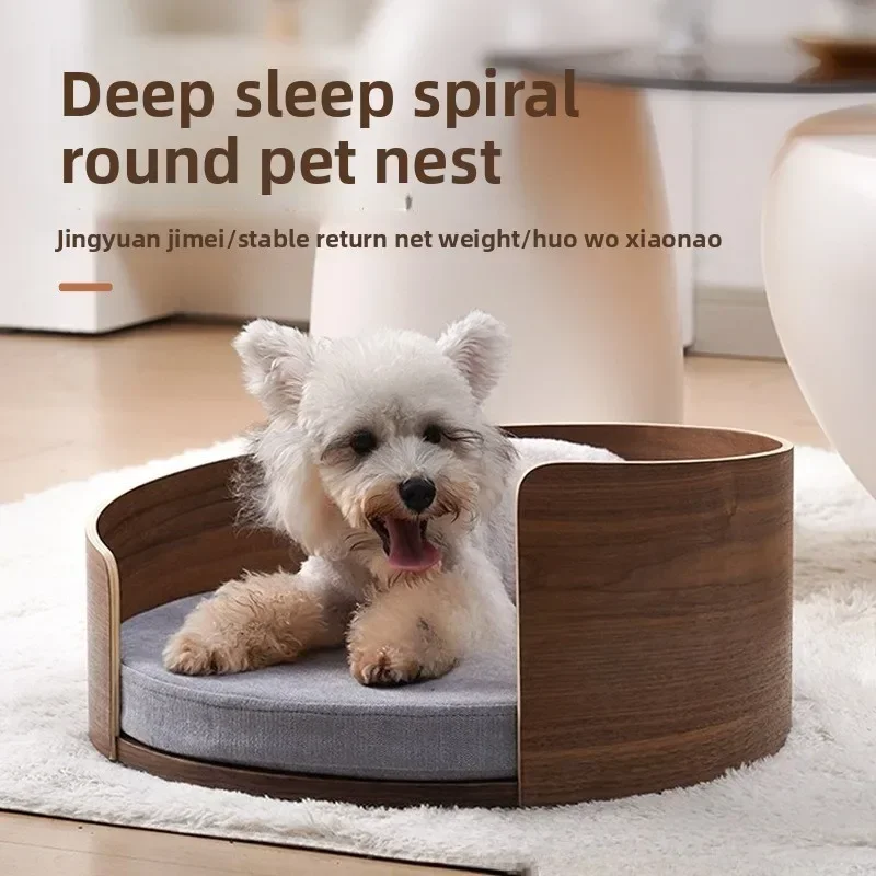 Wooden cat nest dog bed teddy pet sofa golden retriever pet bed large medium small dog cat nest