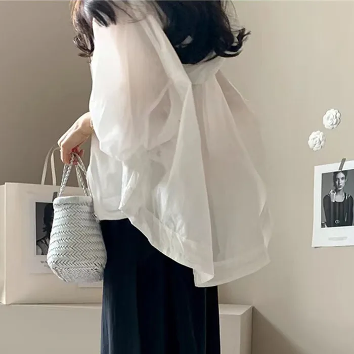 

Летний женский топ-худи свободного кроя в корейско-японском стиле, маленький размер, с завязками, для кондиционированных помещений