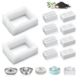 Pet Fountain Replacement Filters, 8PCS Cat Water Fountain Carbon Filters and 2PCS Foam Filters for Cake Ceramic Cat Fountain