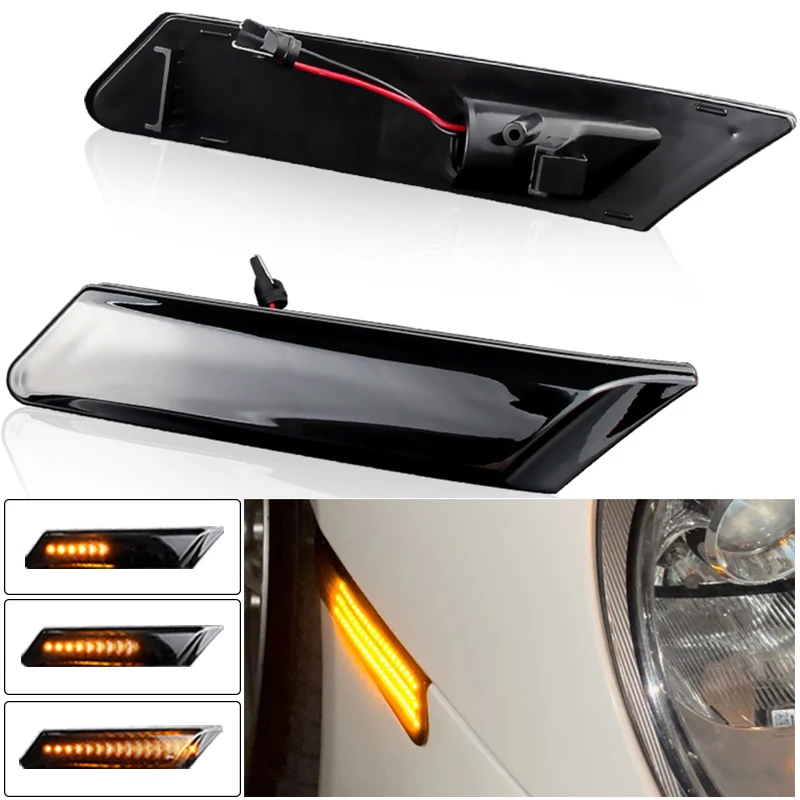 

2pcs Dynamic LED Side Marker Lights For 911 Carrera S Targa 4S Carrera 4 Turbo GT2 GT3 Boxster 987 Cayman 987C Turn Signal Lamps