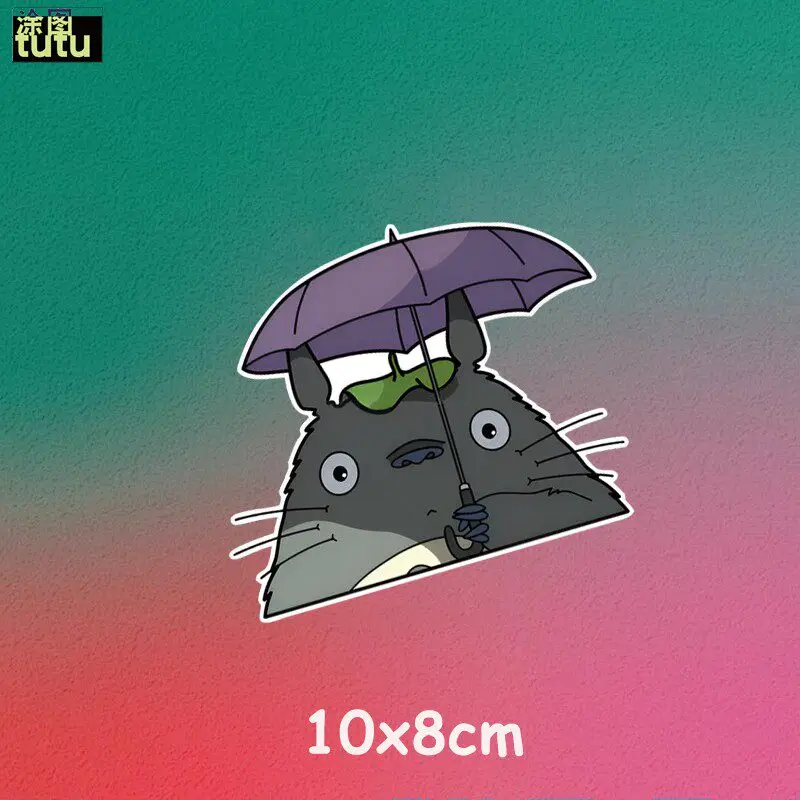 Spirited Away Cartoon Mask Male Totoro Car Tail Glass Electric Car Anime Reflective Body Sticker