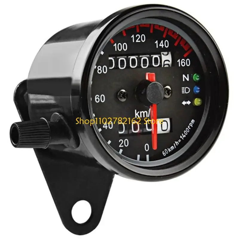 

547B 2.56" Motorcycle Speedometer With Headlight Turn LED Backlight Odometer Gauge 12V Universal